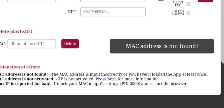 L'adresse MAC est introuvable